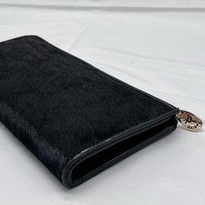 Black wallet with genuine leather interior